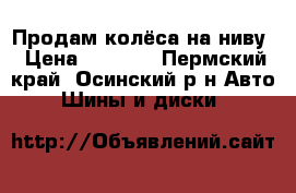 Продам колёса на ниву › Цена ­ 6 000 - Пермский край, Осинский р-н Авто » Шины и диски   